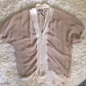Ipekyol blush colored sheer blouse